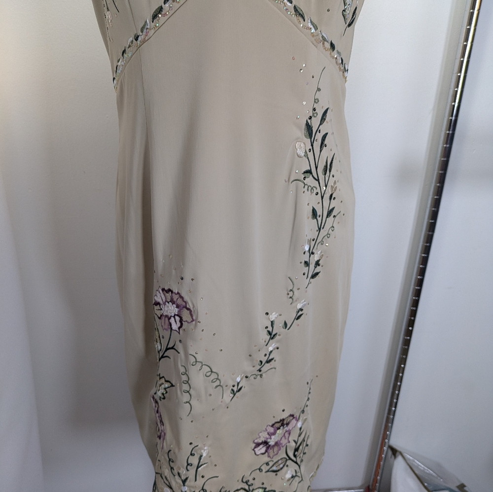 Vintage Spenser Jeremy Tan Embroidered Floral Special Occasions, Size M - Picture 5 of 14